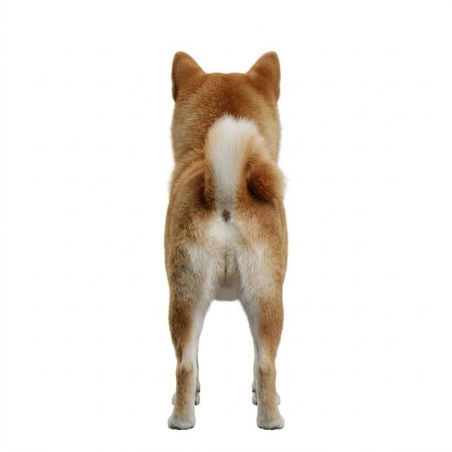 Back reference view of the sample shiba