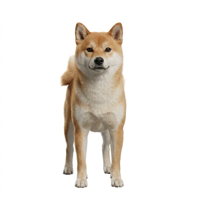 Front reference view of the sample shiba